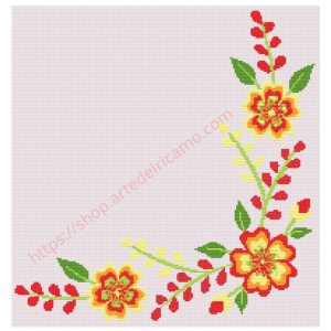 Cross Stitch Chart - Border with Flowers